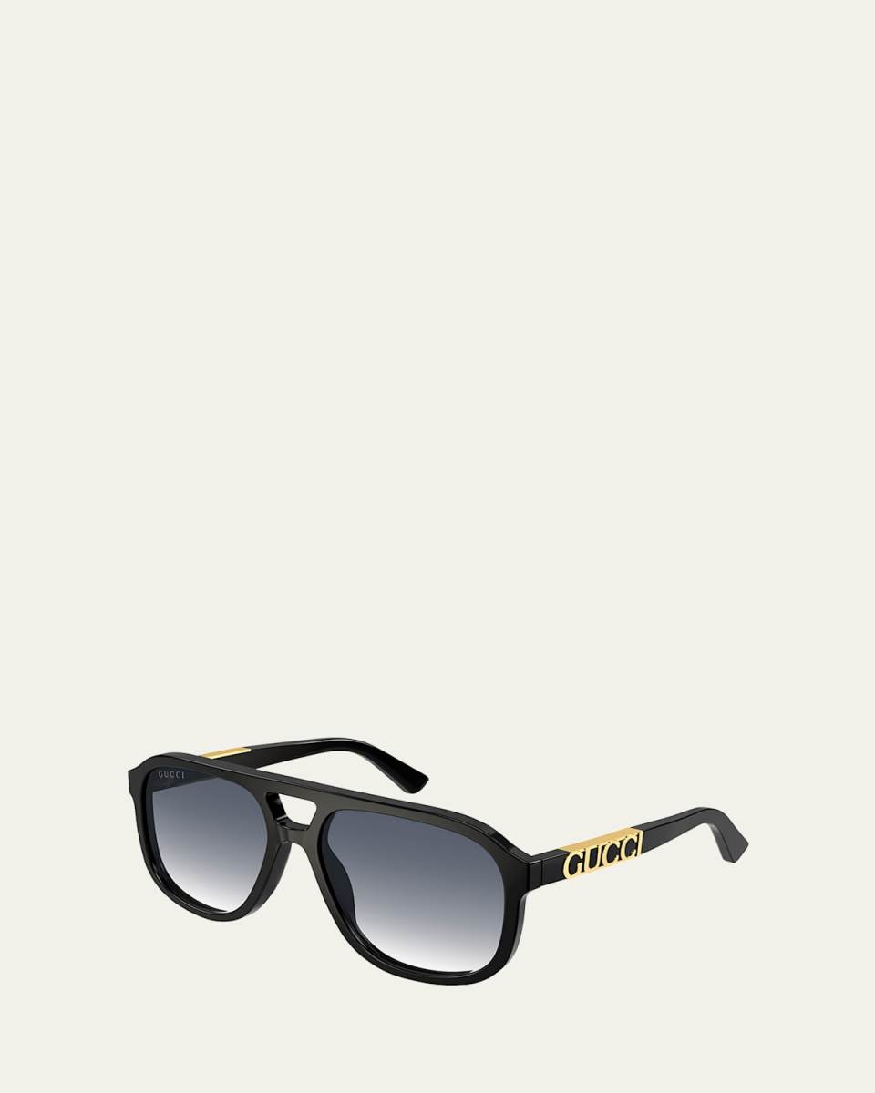 Logo Embellished Acetate Aviator Sunglasses